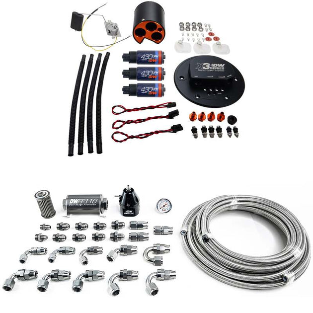 DeatschWerks 98-04 Ford Mustang X3 Module with DW430C Pump and Plumbing Kit