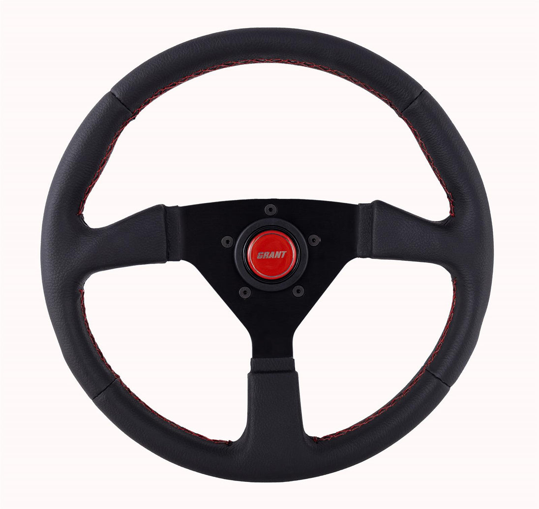 Steering Wheel 13.75in Wrapped w/Red
