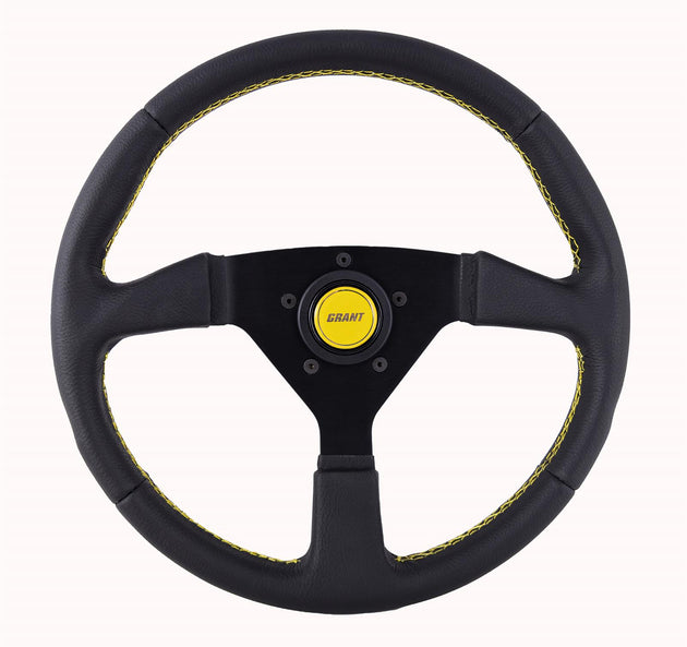 Steering Wheel 13.75in Wrapped w/Yellow