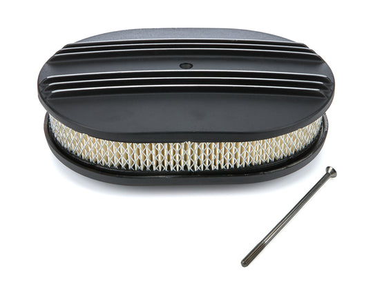 Air Filter 12X2 Oval Aluminum Finned Black