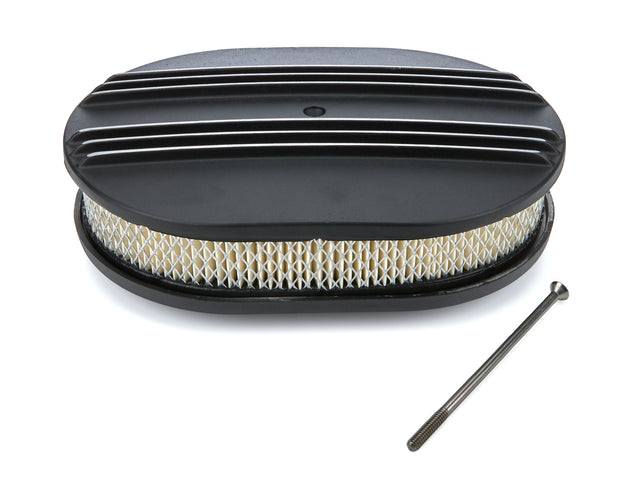 Air Filter 12X2 Oval Aluminum Finned Black